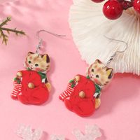 1 Pair Cute Vacation Cat Arylic Drop Earrings main image 7