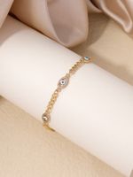 Copper Gold Plated Casual Inlay Devil's Eye Rhinestones Bracelets main image 1