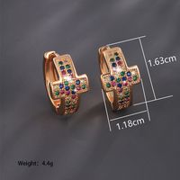 Wholesale Jewelry Xuping Simple Style Classic Style Cross Copper Alloy Artificial Gemstones 18k Gold Plated Plating Inlay Earrings sku image 1