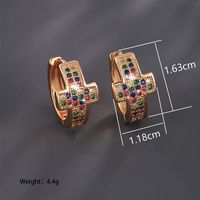 Wholesale Jewelry Xuping Simple Style Classic Style Cross Copper Alloy Artificial Gemstones 18k Gold Plated Plating Inlay Earrings main image 5