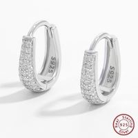 1 Pair Ig Style Elegant Geometric Inlay Sterling Silver Zircon White Gold Plated Rhodium Plated Earrings main image 2