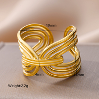 Wholesale Exaggerated Simple Style Solid Color Stainless Steel Plating 18k Gold Plated Open Rings main image 7
