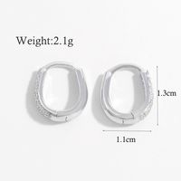 1 Pair Ig Style Elegant Geometric Inlay Sterling Silver Zircon White Gold Plated Rhodium Plated Earrings sku image 5