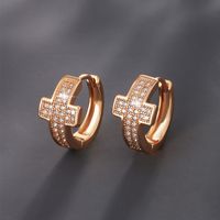 Wholesale Jewelry Xuping Simple Style Classic Style Solid Color Copper Alloy Artificial Gemstones 18k Gold Plated Plating Inlay Earrings main image 2