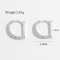 1 Pair Ig Style Elegant Geometric Inlay Sterling Silver Zircon White Gold Plated Rhodium Plated Earrings sku image 2