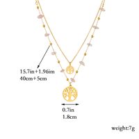 Wholesale Elegant Lady Tree Titanium Steel Plating 18k Gold Plated Layered Necklaces main image 3