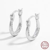1 Pair Elegant Lady U Shape Heart Shape Inlay Sterling Silver Zircon White Gold Plated Rhodium Plated Ear Studs main image 2