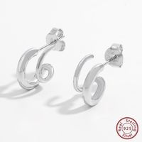 1 Pair Elegant Lady U Shape Heart Shape Inlay Sterling Silver Zircon White Gold Plated Rhodium Plated Ear Studs main image 4