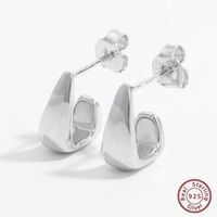 1 Pair Elegant Lady U Shape Heart Shape Inlay Sterling Silver Zircon White Gold Plated Rhodium Plated Ear Studs main image 6