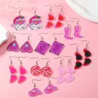 1 Pair Cute Heart Shape Arylic Drop Earrings main image 1