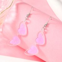 1 Pair Cute Heart Shape Arylic Drop Earrings main image 8
