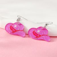 1 Pair Cute Heart Shape Arylic Drop Earrings sku image 1