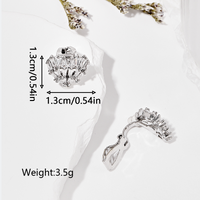 1 Pair Cute Sweet Snowflake Plating Inlay Copper Zircon 18k Gold Plated Ear Cuffs main image 8