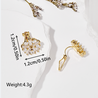 1 Pair Cute Sweet Snowflake Plating Inlay Copper Zircon 18k Gold Plated Ear Cuffs main image 5