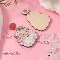 1 Pair Cute Christmas Streetwear Christmas Tree Santa Claus Painted Arylic Drop Earrings sku image 3