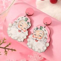 1 Pair Cute Christmas Streetwear Christmas Tree Santa Claus Painted Arylic Drop Earrings main image 6