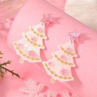1 Pair Cute Christmas Streetwear Christmas Tree Santa Claus Painted Arylic Drop Earrings main image 9