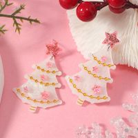 1 Pair Cute Christmas Streetwear Christmas Tree Santa Claus Painted Arylic Drop Earrings main image 7