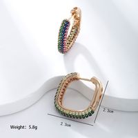 Wholesale Jewelry Xuping Simple Style Classic Style Color Block Copper Alloy Artificial Gemstones 18k Gold Plated Plating Inlay Earrings sku image 1