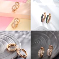 Wholesale Jewelry Xuping Simple Style Classic Style Color Block Copper Alloy Artificial Gemstones 18k Gold Plated Plating Inlay Earrings main image 7