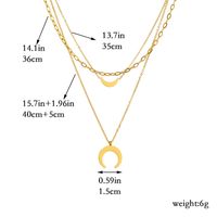 304 Stainless Steel Retro Korean Style Layered Plating Moon No Inlaid Layered Necklaces main image 3