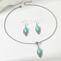 Simple Style Water Droplets Alloy Plating Inlay Turquoise Women's Jewelry Set main image 4