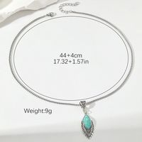 Simple Style Water Droplets Turquoise Alloy Wholesale Pendant Necklace main image 2