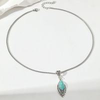 Simple Style Water Droplets Turquoise Alloy Wholesale Pendant Necklace main image 3