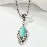 Simple Style Water Droplets Turquoise Alloy Wholesale Pendant Necklace main image 4