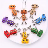 Bijoux En Gros Style Moderne Style Cool Robot Acier Inoxydable 304 Alliage Bois Plaqué Or 18K Pendentif main image 1