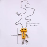 Wholesale Jewelry Modern Style Cool Style Robot 304 Stainless Steel Alloy Wood 18K Gold Plated Pendant Necklace main image 2