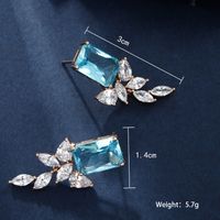 1 Pair Elegant Retro Xuping Square Plating Inlay Alloy Artificial Gemstones 18k Gold Plated Ear Studs main image 2