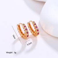 Wholesale Jewelry Xuping Simple Style Commute Color Block Alloy Artificial Gemstones 18k Gold Plated Plating Inlay Earrings sku image 1