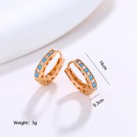 Wholesale Jewelry Xuping Simple Style Commute Color Block Alloy Artificial Gemstones 18k Gold Plated Plating Inlay Earrings sku image 3