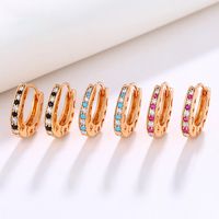 Wholesale Jewelry Xuping Simple Style Commute Color Block Alloy Artificial Gemstones 18k Gold Plated Plating Inlay Earrings main image 1