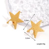 1 Pair Ig Style Simple Style Star Tassel Solid Color Plating Chain Inlay Stainless Steel Artificial Pearls 18k Gold Plated Drop Earrings sku image 2