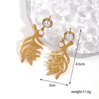 1 Pair Ig Style Simple Style Star Tassel Solid Color Plating Chain Inlay Stainless Steel Artificial Pearls 18k Gold Plated Drop Earrings sku image 1