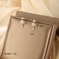 1 Paire Xuping Style Simple Style Classique Feuille D'érable Forme De Cœur Fleur Placage Incruster Alliage De Cuivre Pierres Précieuses Artificielles Plaqué Or 14k Plaqué Or 18k Boucles D'oreilles sku image 9