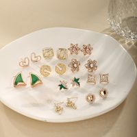 1 Pair Xuping Simple Style Classic Style Maple Leaf Heart Shape Flower Plating Inlay Copper Alloy Artificial Gemstones 14k Gold Plated 18k Gold Plated Ear Studs main image 11