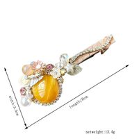 Élégant Dame Fleur Métal Incruster Pierres Précieuses Artificielles Opale Pince À Cheveux main image 7