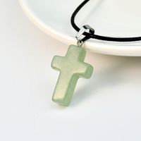 Casual Cross Silver Plated Natural Stone Wholesale Pendant Necklace sku image 2