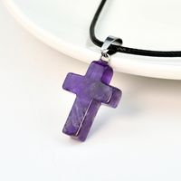 Casual Cross Silver Plated Natural Stone Wholesale Pendant Necklace sku image 3