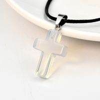 Casual Cross Silver Plated Natural Stone Wholesale Pendant Necklace sku image 4