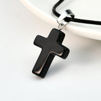 Casual Cross Silver Plated Natural Stone Wholesale Pendant Necklace sku image 5