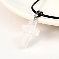 Casual Cross Silver Plated Natural Stone Wholesale Pendant Necklace sku image 6