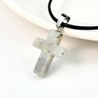 Casual Cross Silver Plated Natural Stone Wholesale Pendant Necklace sku image 8