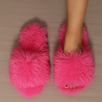 Women's Streetwear Solid Color Round Toe Open Toe Slides Slippers Plush Slippers main image 5
