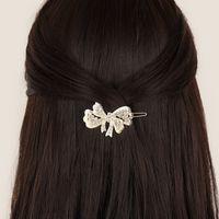 Women's Elegant Lady Heart Shape Bow Knot Alloy Plating Inlay Rhinestones Hair Clip main image 2