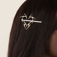 Sweet Heart Shape Alloy Plating Hair Clip main image 3