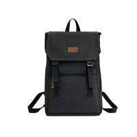Unisex Solid Color Canvas Buckle Functional Backpack School Backpack main image 4